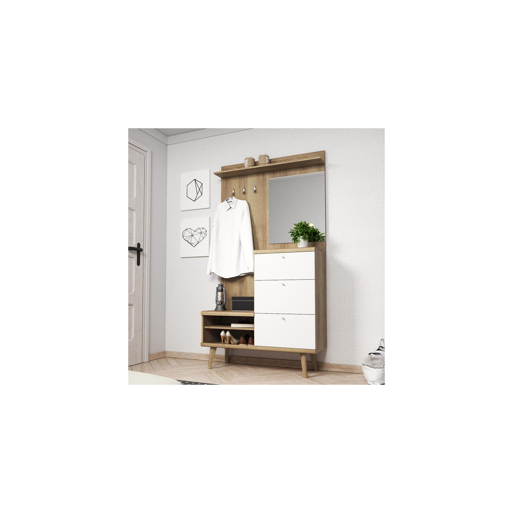 Meble do garderoby dąb riviera/biały