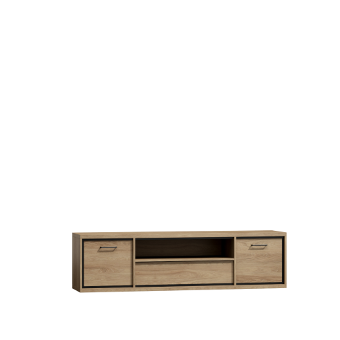 Szafka pod telewizor o szerokości 181 cm w kolorze natural hikora Szafka pod telewizor o szerokości 181 cm w kolorze natural hikora