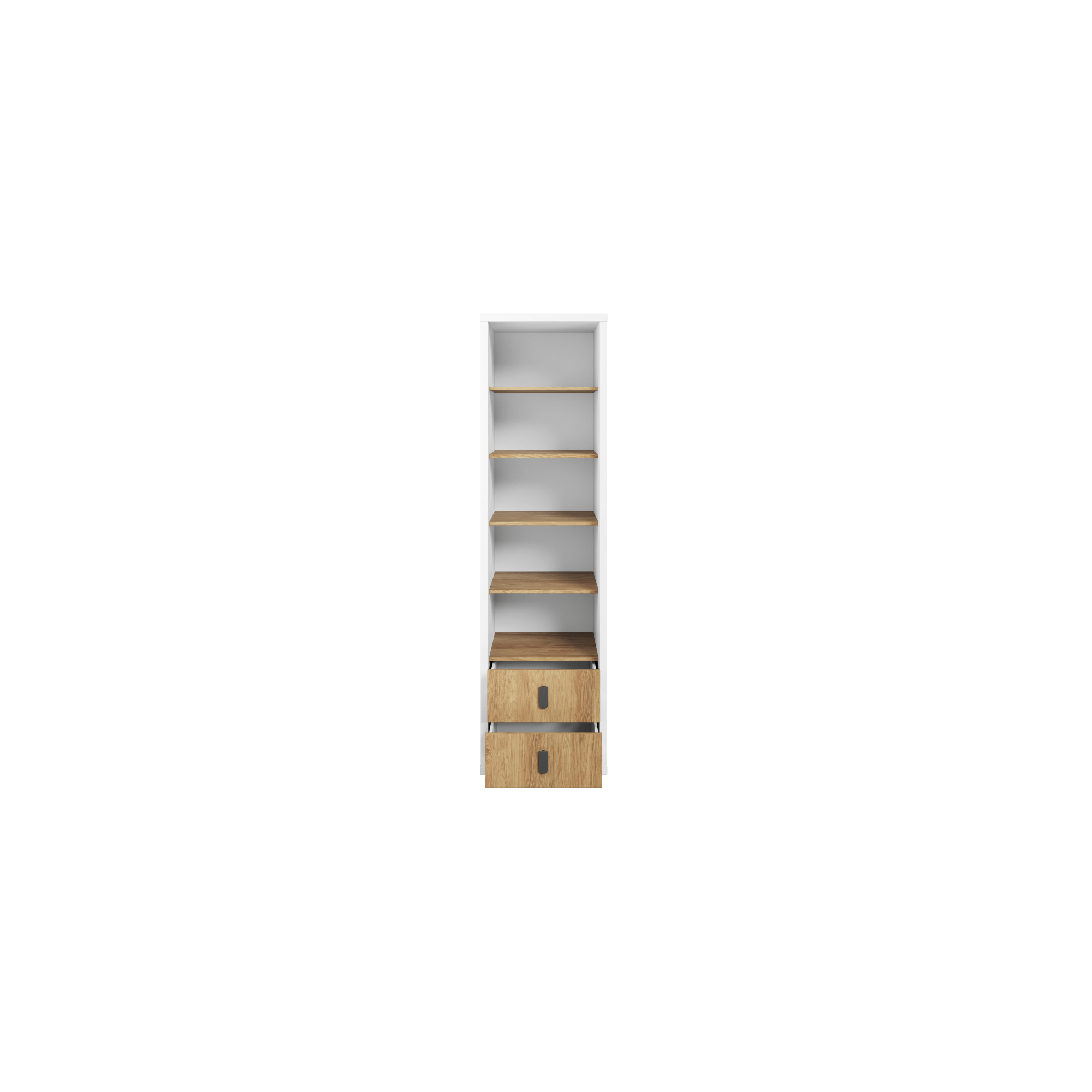 Regał wysoki 55 cm biały/hikora naturalna