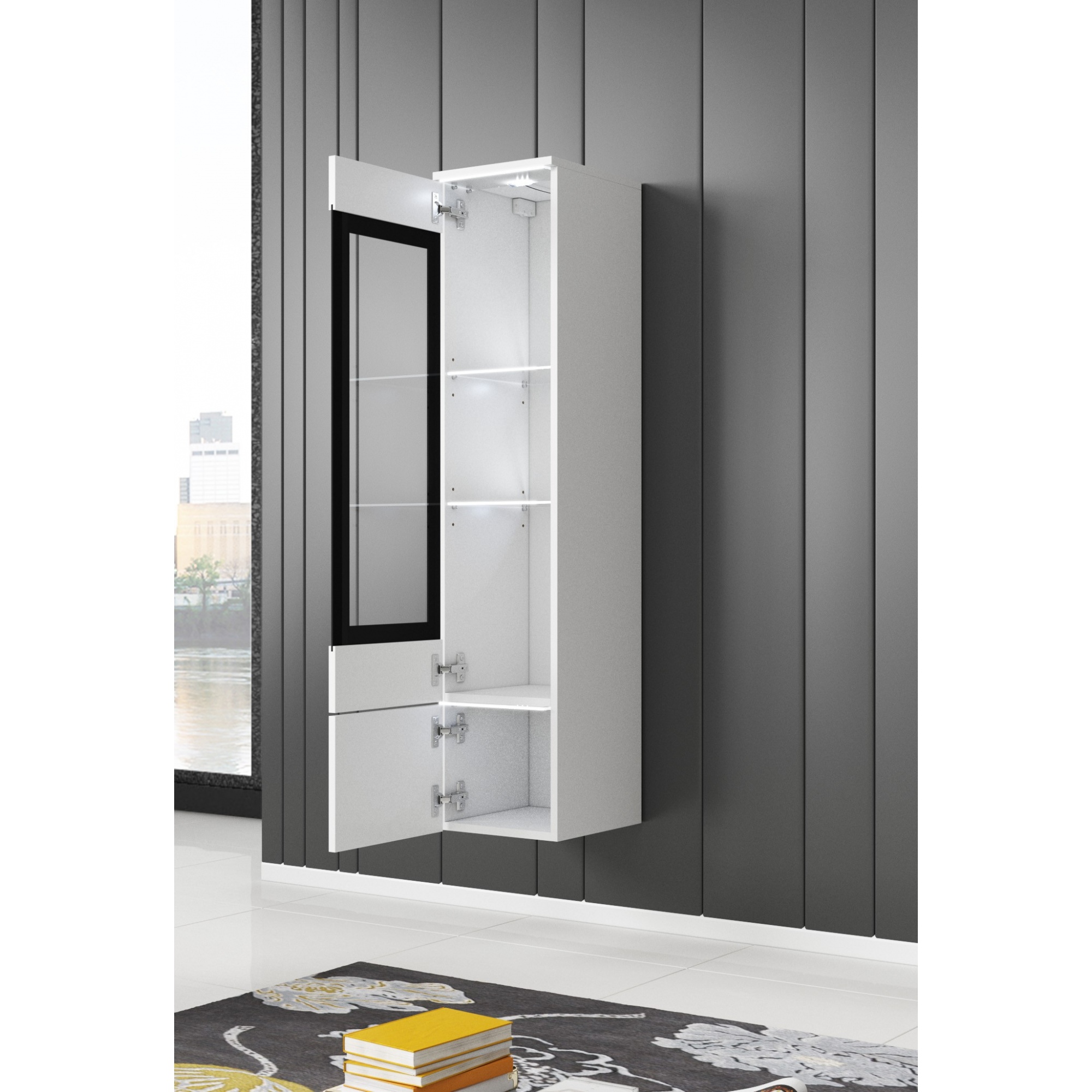 Nowoczesna biała meblościanka 