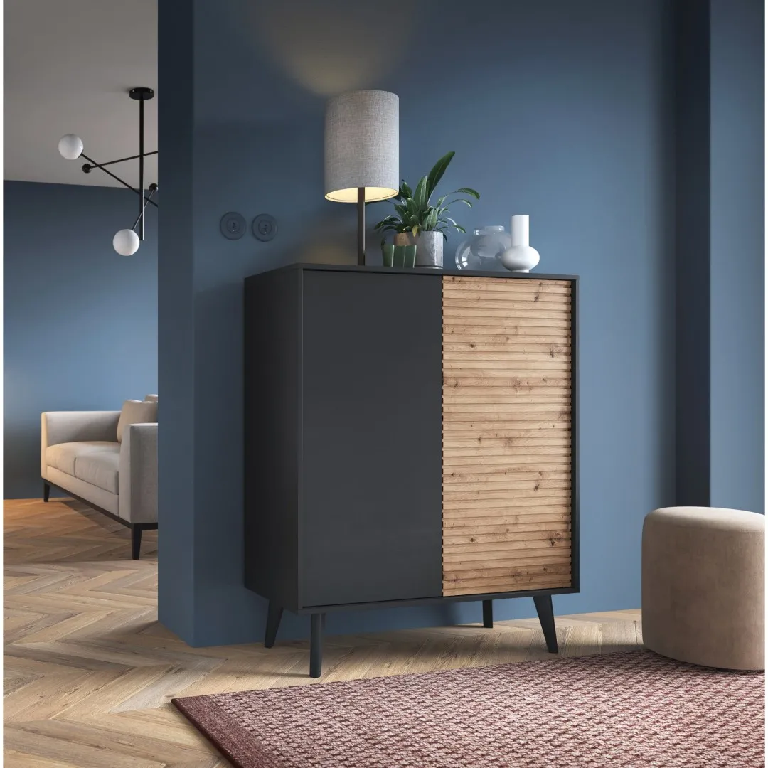 Wysoka komoda "VILLOV" z frontami MDF