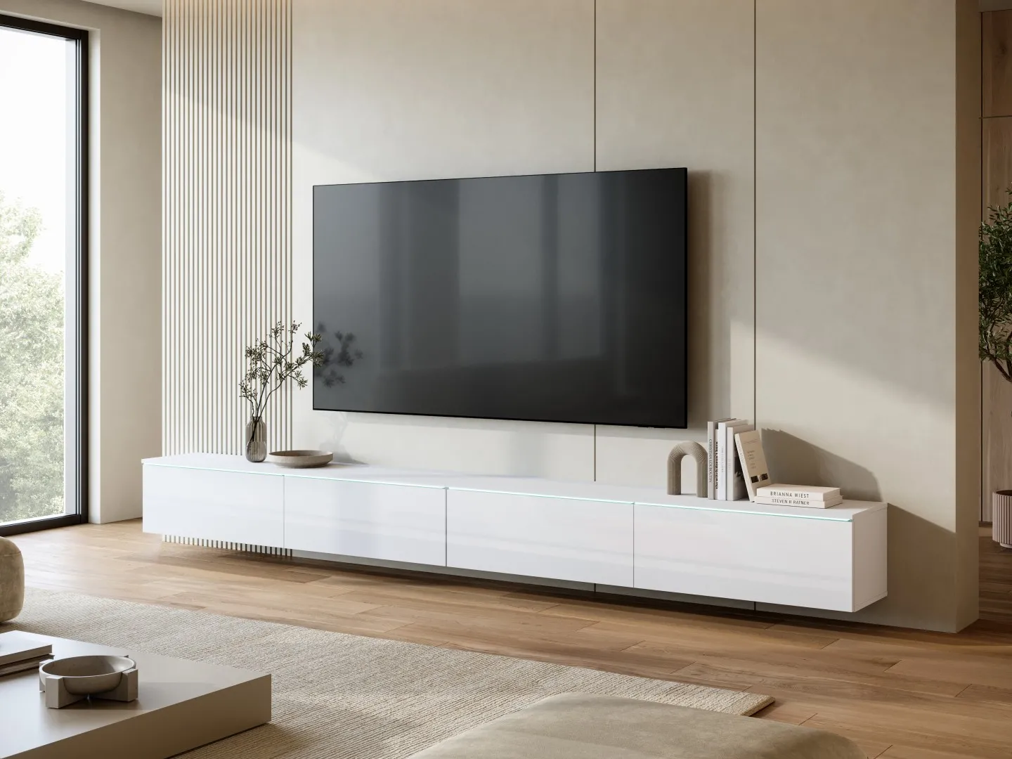 Długa szafka RTV DONNA 300 z oświetleniem LED