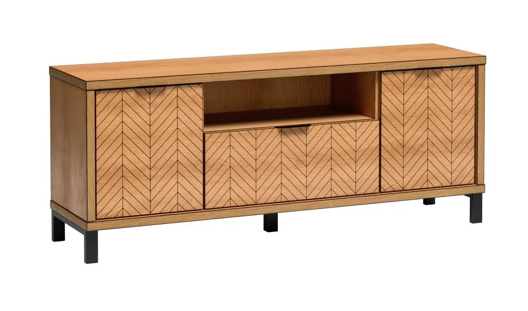 Stolik RTV FONTE 6, 159 cm, 2 drzwi, 1 klapa
