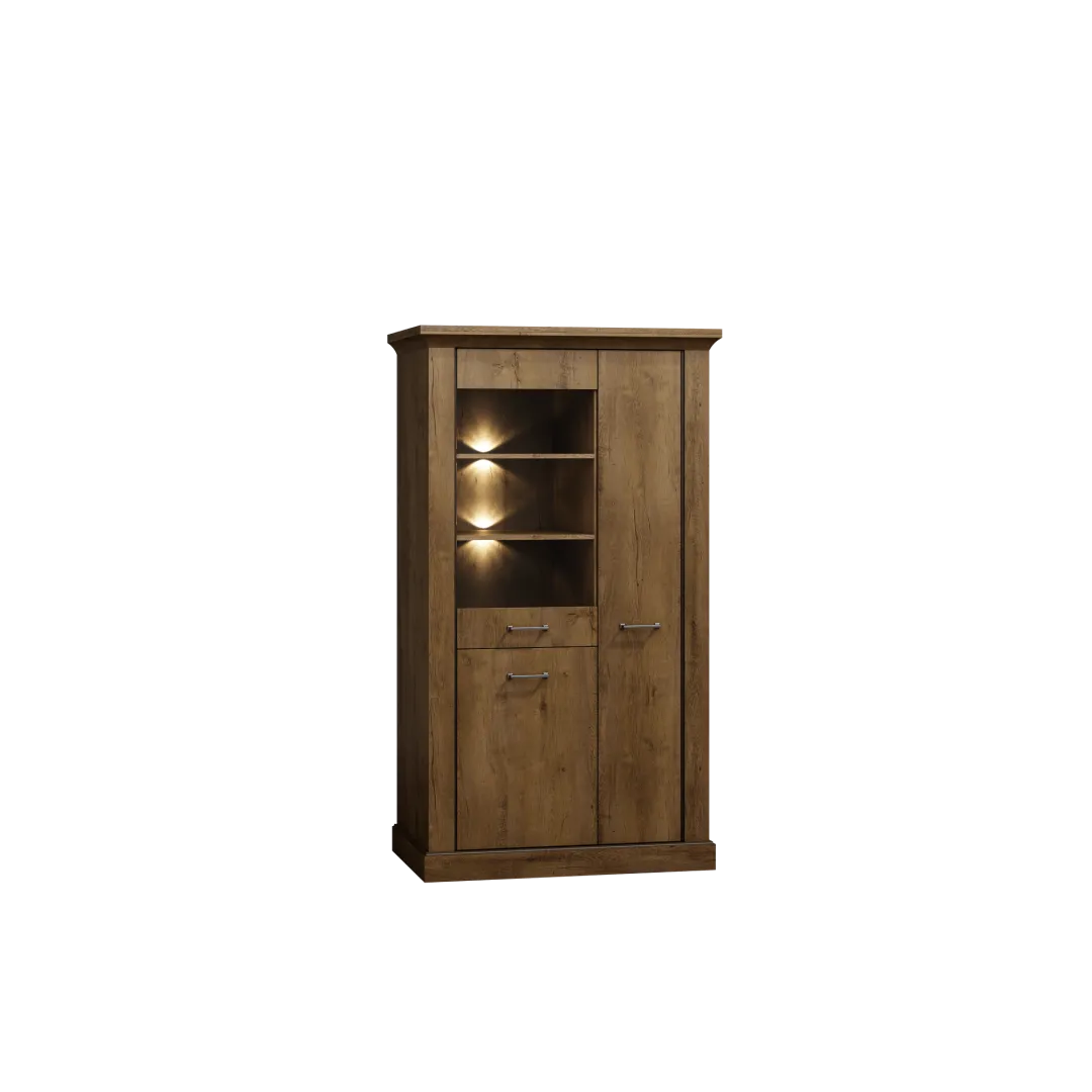 Witryna wysoka do salonu NIKA 97 cm w kolorze jesion jasny